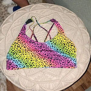 ZYIA Rainbow Leopard Print Sports Bra